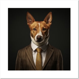 Basenji Dog in Suit Posters and Art